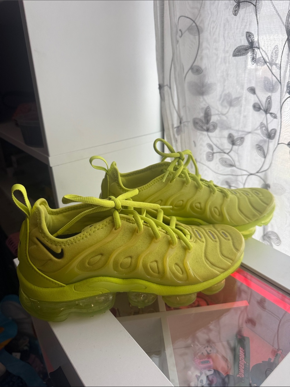 Nike Kids Neon Yellow VaporMax-Style Sneakers